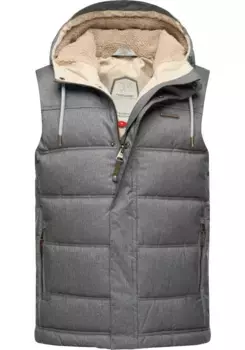 Стеганый жилет Ragwear "Сето", классная мужская ветровка, уличная куртка с капюшоном, серый