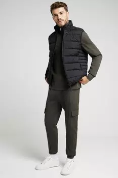 Стеганый жилет River Island, черный
