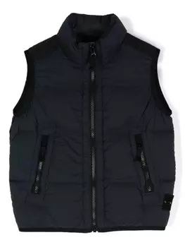 Стеганый жилет Stone Island Junior Compass-badge, синий