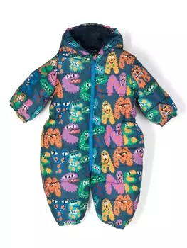 Stella McCartney Kids дутый комбинезон с логотипом, синий