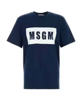 Стильная хлопковая футболка . Msgm, синий