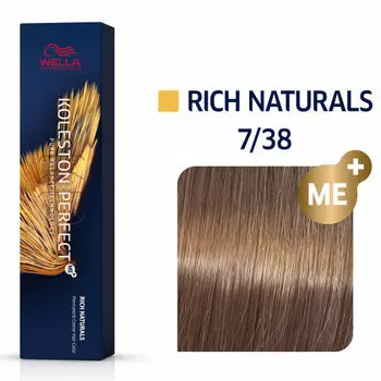 Стойкая краска для волос 7/38 60мл Wella Koleston Perfect ME+