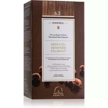 Стойкая краска для волос Korres Argan Oil с аргановым маслом оттенок 6.3 Золотистый/Медовый Темно-русый 50 мл Inna Marka