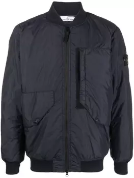 Stone Island бомбер со вставками, синий