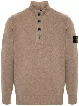 Stone Island джемпер с компасом, коричневый