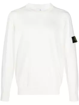 Stone Island джемпер с нашивкой Compass, белый