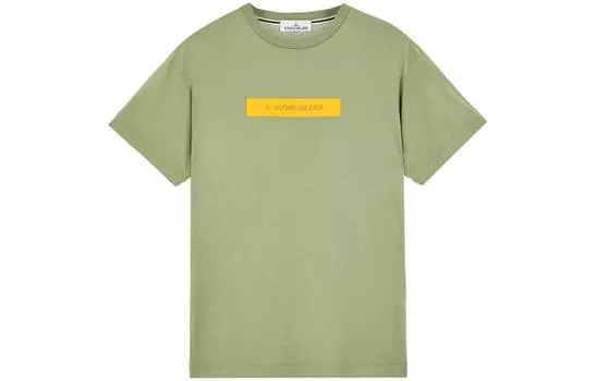 STONE ISLAND Футболка унисекс серо-зеленые