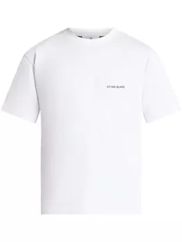 Stone Island хлопковая футболка, белый