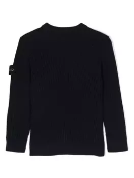 Stone Island Junior джемпер с нашивкой Compass, черный