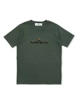 Stone Island Junior футболка с принтом Compass, зеленый