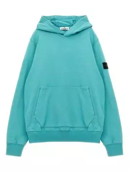 Stone Island Junior худи с нашивкой Compass, синий