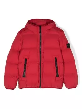 Stone Island Junior пальто с нашивкой Compass, красный