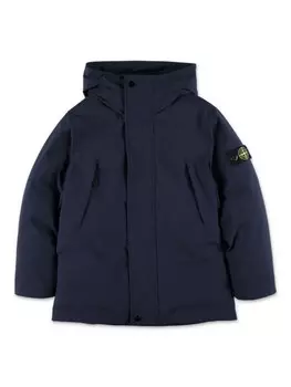 Stone Island Junior парка с капюшоном и значком компаса, синий