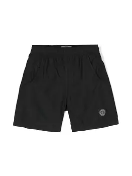 Stone Island Junior плавки-шорты с логотипом Compass, черный