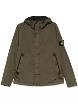 Stone Island куртка с капюшоном, зеленый