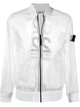 Stone Island легкая куртка-бомбер, белый