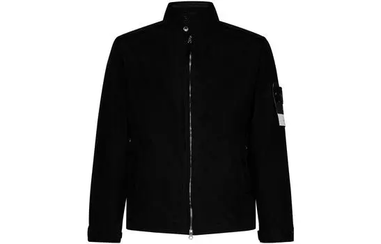 Куртка мужская Stone Island с белой нашивкой, черный