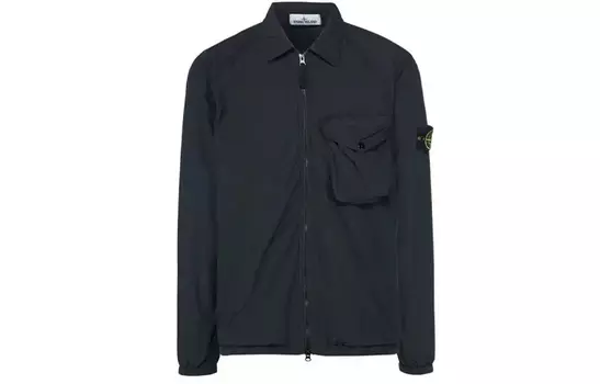 Куртка мужская Stone Island с карманом и молнией, черный
