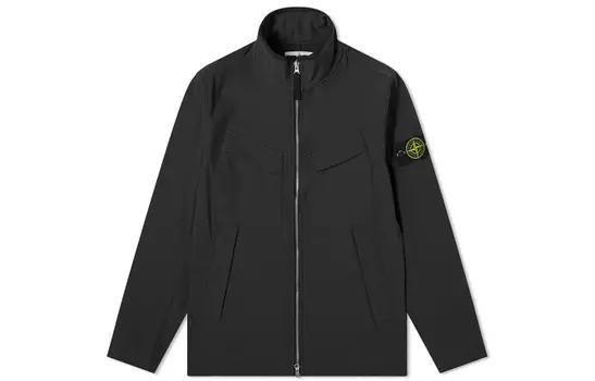 Куртка мужская Stone Island с нашивкой логотипа, черный / желтый