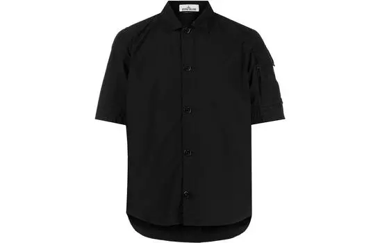Рубашка мужская Stone Island с короткими рукавами, черный
