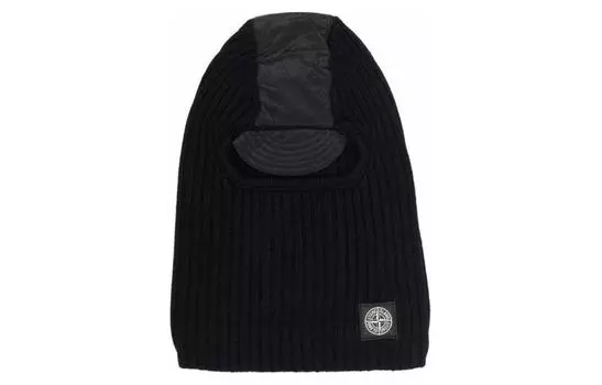 Шапка мужская Stone Island с логотипом, черный