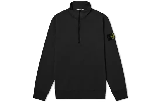 Толстовка мужская Stone Island на полумолнии, черный