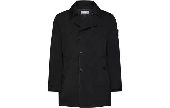 Пальто мужское Stone Island Compass-patch Single-breasted, черный