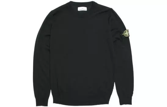 Свитер мужской Stone Island классичской посадки, черный