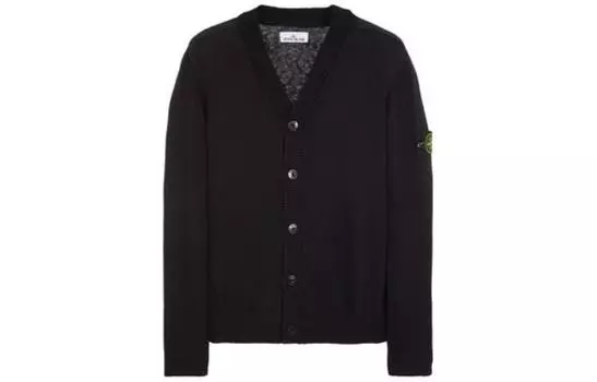 Кардиган мужской Stone Island с нашивкой, черный