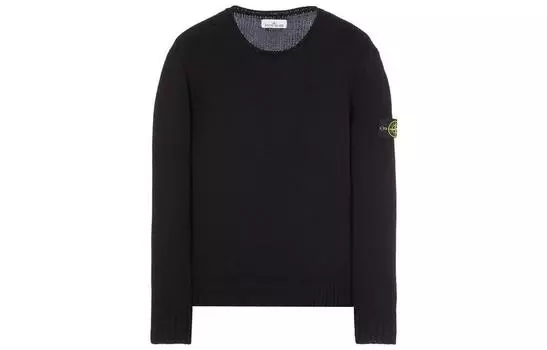 Свитер мужской Stone Island тонкой вязки, черный