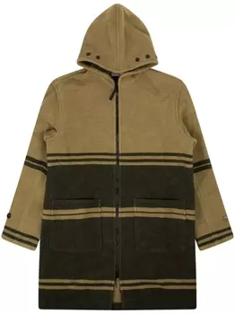 Stone Island полосатое пальто с капюшоном, зеленый