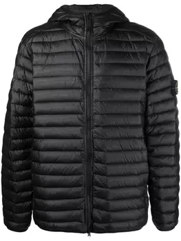 Stone Island пуховик на молнии, черный
