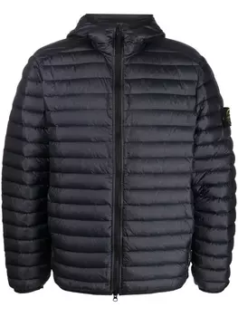 Stone Island пуховик с нашивкой Compass, синий