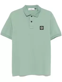 Stone Island рубашка поло из ткани пике, зеленый