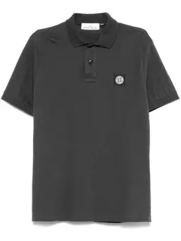Stone Island рубашка поло с нашивкой Compass, серый