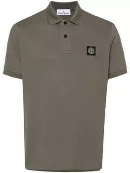 Stone Island рубашка поло с нашивкой Compass, зеленый