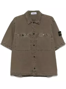 Stone Island рубашка с нашивкой Compass, коричневый