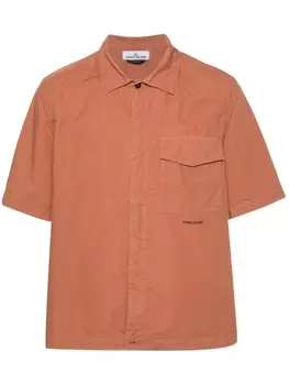 Stone Island рубашка с жатым эффектом и логотипом, оранжевый