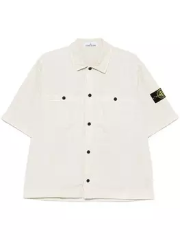 Stone Island рубашка со съемной нашивкой, нейтральный цвет