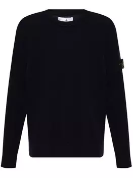 Stone Island шерстяная толстовка с рисунком компаса, синий