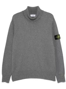 Stone Island свитер со съемным логотипом Compass, серый
