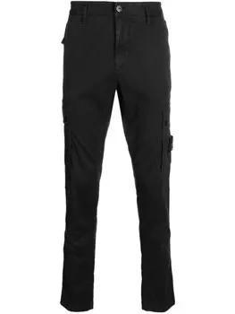 Stone Island зауженные брюки с логотипом Compass, черный