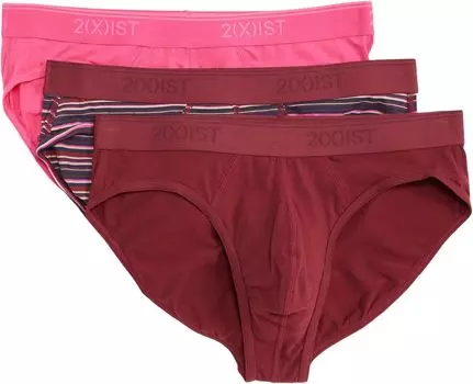 Stretch Bonus Pack из 4 трусов с низкой посадкой 2(X)IST, цвет Cordovan/Stripe/Fuchsia Purple