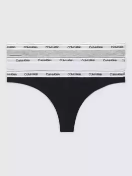 Стринги Calvin Klein Modern Logo Cotton 3 шт, цвет black/white/grey