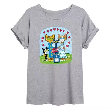 Струящаяся футболка Pete The Cat Family для юниоров Licensed Character