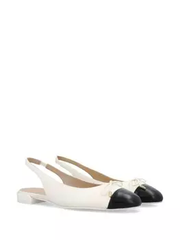 Stuart Weitzman балетки Sleek Bow, белый