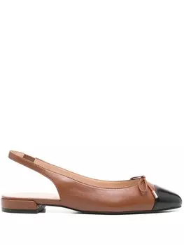 Stuart Weitzman балетки Sleek Bow, коричневый