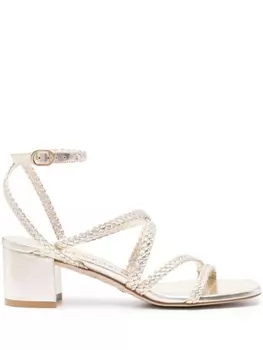 Stuart Weitzman плетеные босоножки, золотистый