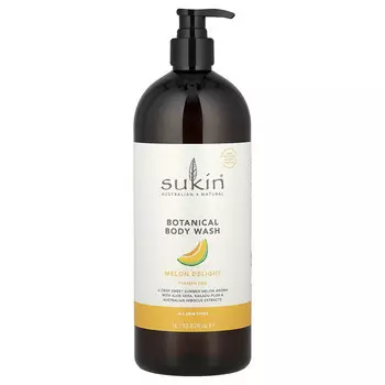 Sukin, Гель для душа с растениями, для всех типов кожи, дыня, 1 л (33,82 жидк. Унции)