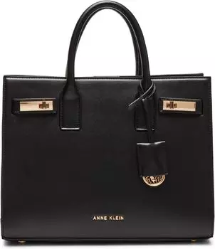 Сумка Anne Klein Minimal Satchel with Enamel Turnlock, черный